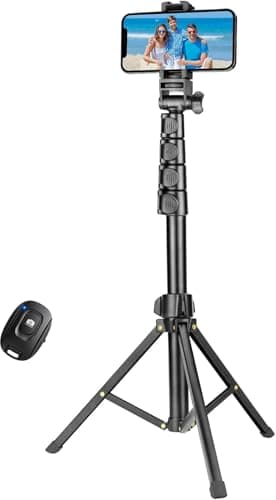 YOTOCversion 1.7 Meter/67 inch Phone Tripod Stand & Bluetooth Selfie Stick Tripod, Cellphone Tripod with Bluetooth Remote, Compatible with iPhone...