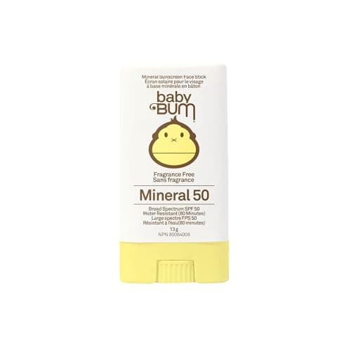 Sun Bum Baby Bum Spf 50 Sunscreen Face Stick | Mineral Uva/uvb Face and Body Protection for Sensitive Skin | Fragrance Free | Travel size | 13g