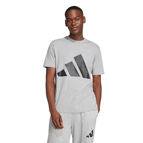 Adidas Men's Essentials Big Logo T-Shirt, Medium Grey Heather/Black, Medium