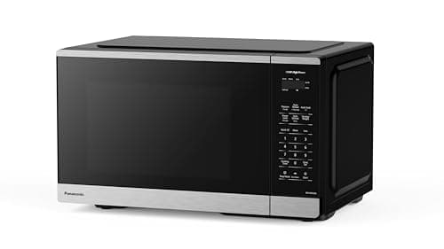 Panasonic NNSB42QSC Compact 900 W High Power Microwave Oven, 7 Auto Cook Menus, 0.9 cft. Interior Capacity, Child Lock, Stainless Steel, Black