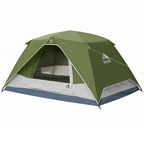 AGLORY Tente dôme de camping pour 2 à 3 personnes, tente facile à installer pour famille, sac à dos étanche, randonnée en plein air. (Vert)