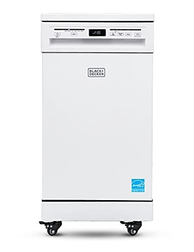BLACK+DECKER BPD8W Portable Dishwasher, White, 18 inches wide
