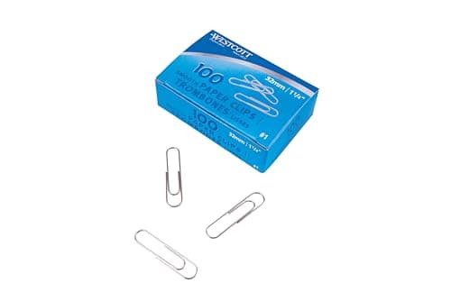 Westcott Corrugated Paper Clips - 1 1/4" - 33mm, 100 Clips/Box, 90832