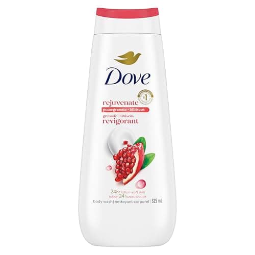 Dove Rejuvenate Body Wash or 24hr Lotion-Soft Skin, Pomegranate & Hibiscus gentle body cleanser nourishes and revives skin, 325mL