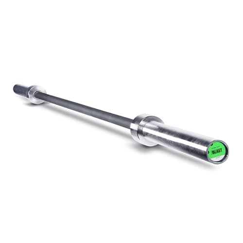 CAP Barbell LA BÊTE Barre Olympique | Pour l'haltérophilie et l'haltérophilie, THE BEAST – Noir/Chrome, sans molette centrale, olympique 7'