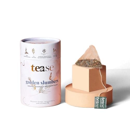 Tease Herbal Sleep Tea - Thé apaisant et relaxant Golden Slumbers, meilleure boisson relaxante, boisson apaisante sans caféine à base de rooibos, de citron,...