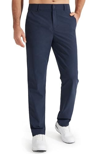Libin Pantalon de golf pour homme, coupe ajustée, extensible, 76,2 cm, séchage rapide, léger, décontracté, confort d'affaires, résistant à l'eau, bleu marine, 34 W x 30 L