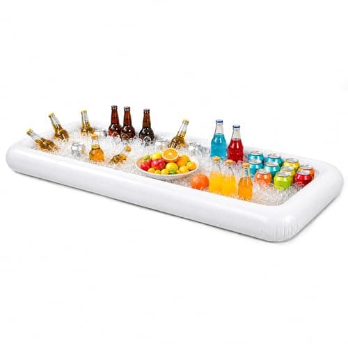 Novelty Place Inflatable Ice Serving Buffet Bar with Drain Plug - Salad Food & Drinks Tray for Party Picnic & Camping (Pack of 1)
