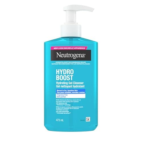 Gel nettoyant hydratant Neutrogena Hydro Boost, nettoyant hydratant pour le visage sans parfum avec acide hyaluronique, nettoyant et maquillage moussant quotidien pour le visage...