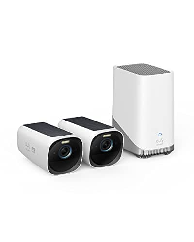 eufy Security eufyCam S330 (eufyCam 3) Kit 2 caméras, caméra de sécurité extérieure sans fil, caméra 4K avec panneau solaire, Forever Power, reconnaissance faciale AI,...