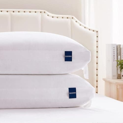 ACCURATEX Pillows Queen Size 2 Pack, Hybrid Shredded Memory Foam Pillow[Adjustable Loft], Fluffy Down Alternative Fill Removable Cotton Cover, Firm...