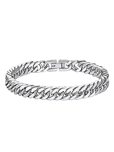 Stainless Steel Cuban Chain Bracelets for Men 8mm Wide Bracelet Fashion Jewelry