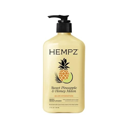 Hempz Sweet Pineapple & Honey Melon Moisturizing Skin Lotion, Natural Hemp Seed Herbal Body Moisturizer with Jojoba, Natural Extracts, Vitamin A...
