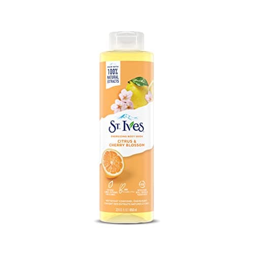Gel douche énergisant St. Ives Agrumes et fleurs de cerisier certifié sans cruauté par PETA 650 ml