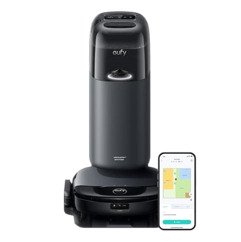 Demi-tarif • Prix le plus bas en 30 jours | eufy S1 avec station tout-en-un, robot aspirateur et vadrouille HydroJet, 8 000...