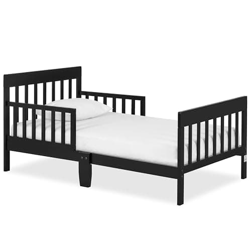 Lit pour tout-petit Dream On Me Finn en noir, certifié Greenguard Gold et JPMA, finition non toxique, fabriqué en pin de Nouvelle-Zélande durable, bois...