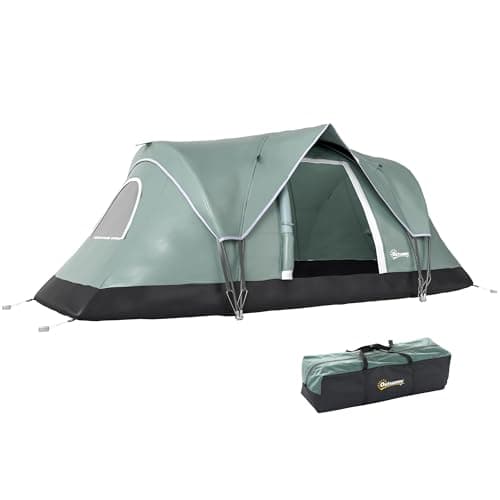 Outsunny 5 Person Outdoor Camping Tent, Large Family Tent with Lighting Hook, Carrying Bag for Camping, Hiking and Travelling, 15' L x 7.2' W x 6'...