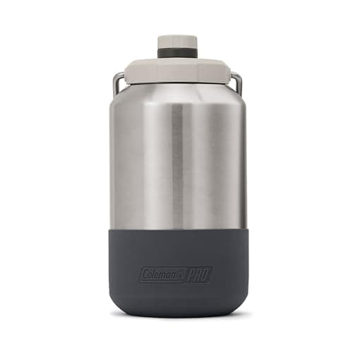 Coleman Pro Heavy-Duty Insulated Gallon Water Jug, Leakproof Portable Jug for Rugged Outdoor Use & Jobsites, Durable Steel Water Jug with Anchor...