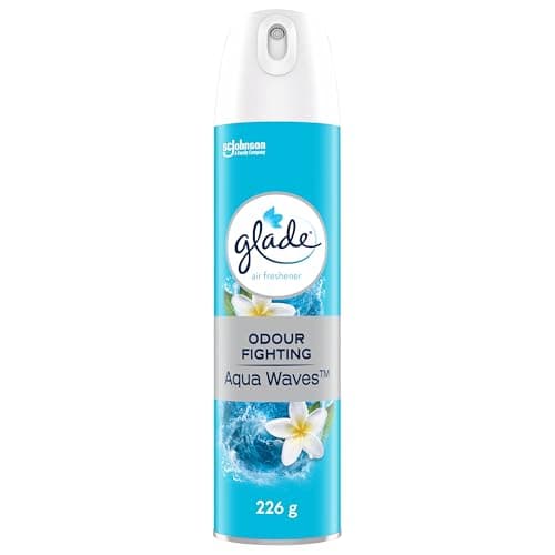 Glade Désodorisant d'ambiance Aqua Waves, 226 g, parfum infusé d'huiles essentielles, avec propulseur 100 % naturel