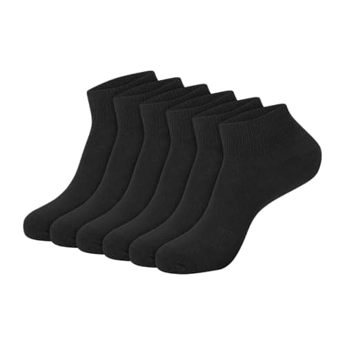 Hanes Women's 6-Pair Comfort Fit Ankle Socks, Black, 5-9