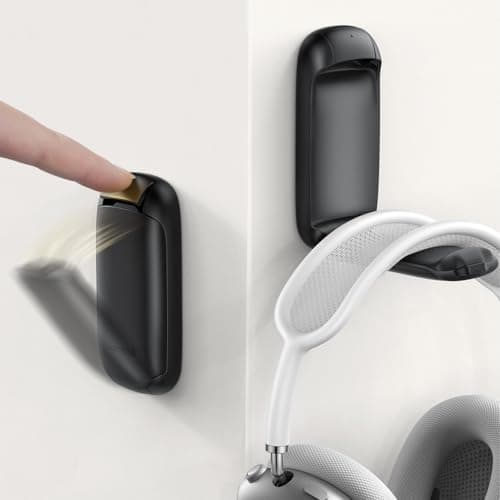 Lamicall Headphone Stand, Sticky Headset Holder - [Foldable & Compact] Headphone Holder Hook Mount, Adhesive Hanger Clip Under Desk, Earphone Clamp...