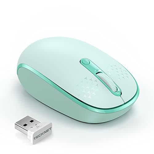 TECKNET Wireless Mouse, 2.4G Quiet Computer Mouse with USB Receiver, 4 Buttons Portable Cordless Mice for Chromebook, Laptop, PC, Mac,...