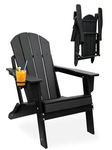 TEKXDD Chaises Adirondack pliantes - Chaise Muskoka, dossier réglable, pliable, HDPE résistant aux intempéries, charge de 400 lb, pour patio, jardin, camping, foyer...