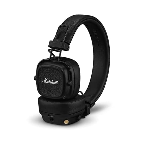 Marshall Major V Wireless On-Ear Headphones with 100+ Hours of Playtime - Black