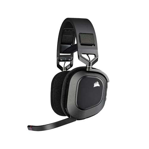 Corsair HS80 RGB Wireless Premium Gaming Headset with Dolby Atmos Audio (Low-Latency, Omni-Directional Microphone, 60ft Range, Up to 20 Hours...