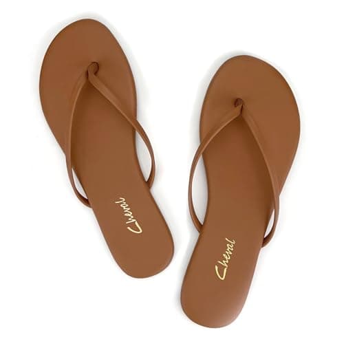 Tongs plates en cuir pour Femmes, sandales tongs habillées confortables 2026 essentiels de vacances d'été, sandales Pour Femmes