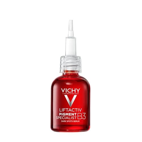Vichy Liftactiv 5% NIACINAMIDE sérum visage, taches brunes B3 et rides à l'acide glycolique et aux peptides. Testé contre les allergies, alcool, parfum sans parabène et...