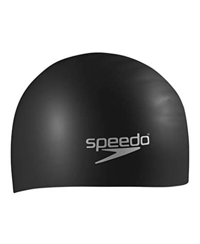 Speedo Bonnet de Bain Mixte Adulte Silicone Cheveux Longs, Speedo Noir, Taille Unique