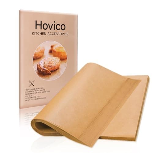 Hovico 130 feuilles de papier sulfurisé, 9 x 13 pouces, feuilles de papier sulfurisé antiadhésives prédécoupées pour la cuisson, les grillades, la friteuse à air, la cuisson à la vapeur et plus encore...
