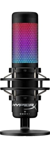 Microphone à condensateur USB HyperX QuadCast S RGB avec support anti-choc pour jeux, streaming, podcasts