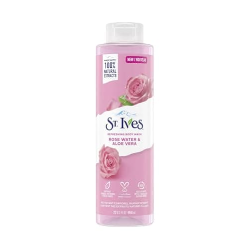 Gel douche St. Ives à l'eau de rose et à l'aloe vera certifié sans cruauté par PETA 650 ml