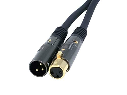 Monoprice 104752 Premier Series XLR mâle vers XLR femelle - 10 pieds - Noir - Plaqué or | Conducteurs en fil de cuivre 16AWG [Microphone et interconnexion]