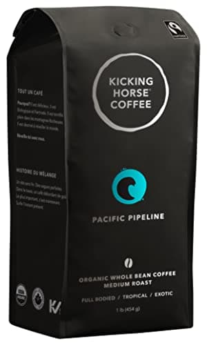 Café Kicking Horse, Pacific Pipeline, torréfaction moyenne, grains entiers, 1 livre - Certifié biologique, commerce équitable, café casher