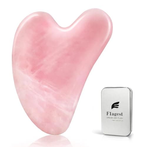 Outil de massage Gua Sha à quartz rose, outil facial pour grattage et thérapie d'acupuncture SPA, traitement des points de déclenchement en forme de cœur sur le visage (quartz rose)