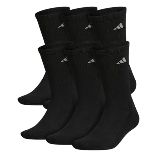 adidas Lot de 6 paires de chaussettes athlétiques rembourrées pour homme, noir, taille L