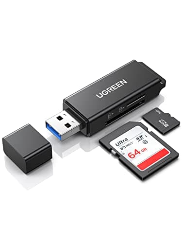UGREEN SD Card Reader 5Gbps USB 3.0 Micro SD Memory Card Adapter for SDXC, SDHC, RS-MMC, Micro SDXC, Micro SDHC, UHS-I for Mac, Windows, Linux,...