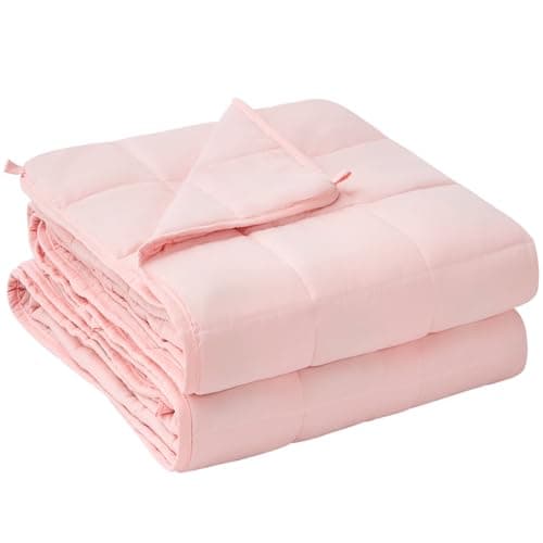 yescool Weighted Blanket for Adults (60” x 80”, Pink) Cooling Heavy Blanket Perfect for 190-210 lbs, Queen Size Breathable Blanket with Premium...