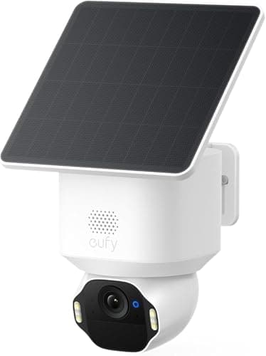 eufy SoloCam E42, caméra de sécurité 4K extérieure sans fil, alimentation solaire, suivi de mouvement AI, lumière stroboscopique, panoramique et inclinaison, reconnaissance faciale, jusqu'à 16...