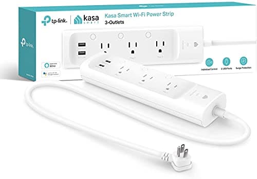 Multiprise Kasa Smart Plug de TP-Link (KP303) - Parasurtenseur avec 3 prises intelligentes et 2 ports USB, fonctionne avec Alexa Echo et Google Home, 2.4...