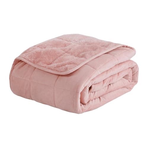 CODUM Couverture lestée en polaire ultra douce – Couverture moelleuse et confortable pour lit, canapé, couverture chaude et pelucheuse pour adultes (rose, 152,4 x 203,2 cm, 6,8 kg)