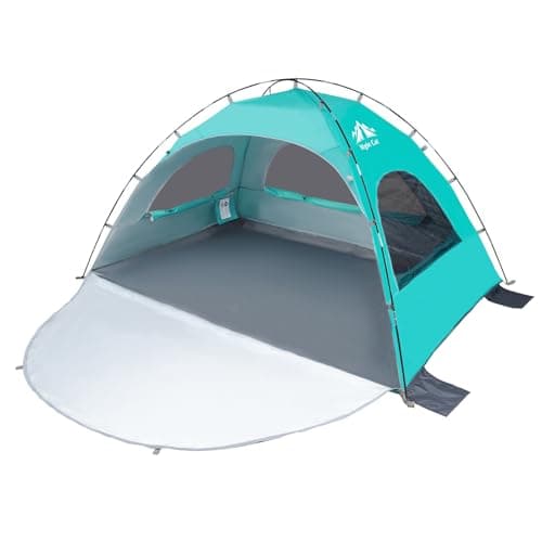 Tente de plage Night Cat Abri pare-soleil de camping portable pour 2-4 personnes avec protection UV 3 fenêtres en maille respirante Sol de tente étendu facile à régler...