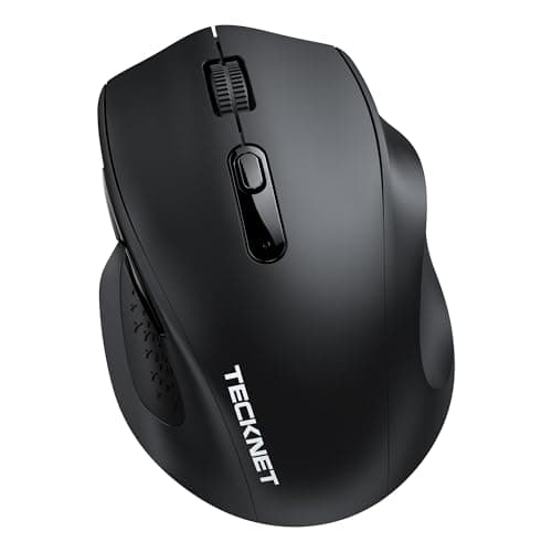 TECKNET Bluetooth Wireless Mouse(BT5.2/3.0 & 2.4G), Silent Click Computer Mouse, 5-Level Adjustable DPI, Ergonomic Portable Computer Mouse for...