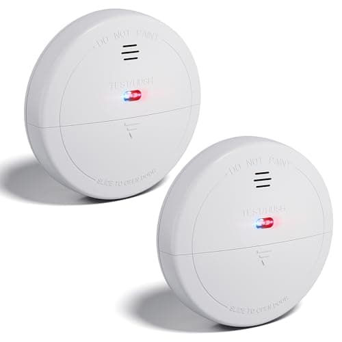 2-Pack Smart Smoke Detectors – WiFi Fire Alarms with App Control, Low Battery Warning, Silence & Test, Easy-Access Cover, Includes 4 AAA Batteries
