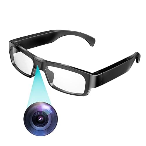 Caméra espion lunettes intelligentes caméra cachée 1080P HD caméra secrète à la mode enregistrement vidéo pour le sport en plein air bureau réunion classe Studding (noir)