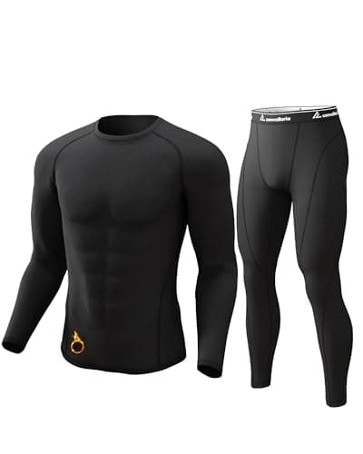 CL convallaria sous-vêtements thermiques pour hommes caleçons longs doublés en polaire ensembles de sous-vêtements longs couche de base pour équipement d'hiver noir