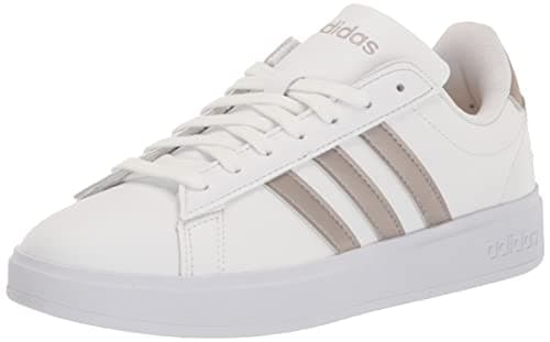 Adidas Grand Court 2.0 pour femme, blanc/platine métallisé/platine métallisé, 9